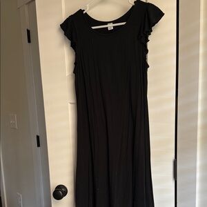 Old Navy Black Flutter Sleeve Maxi Dress